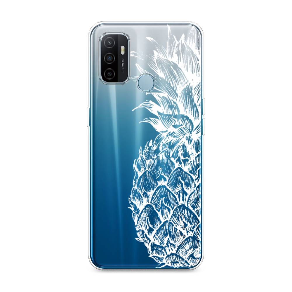 фото Силиконовый чехол "ананас графика белая" на oppo a53 awog