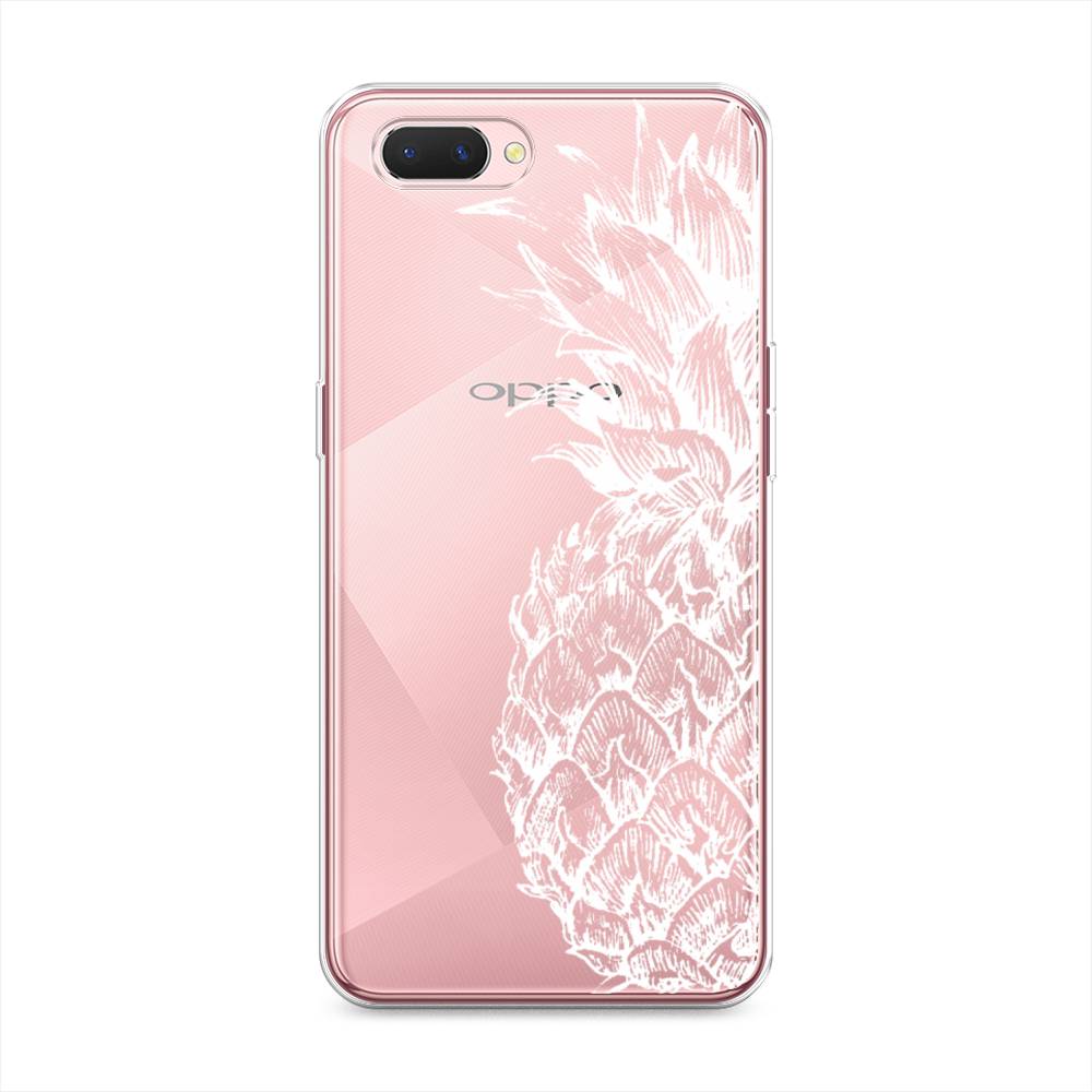 

Чехол Awog на Oppo A3s "Ананас графика белая", Разноцветный, 252050-10