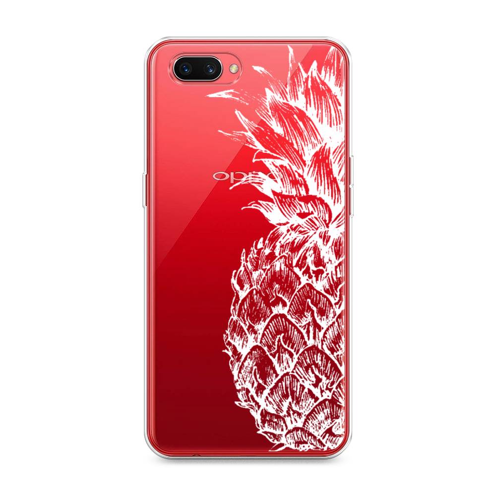 

Чехол Awog на Oppo A3s "Ананас графика белая", Разноцветный, 250650-10