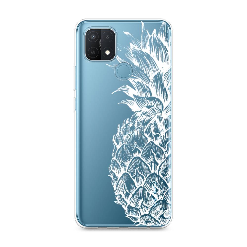 

Чехол Awog на Oppo A15/A15s "Ананас графика белая", Разноцветный, 255650-10