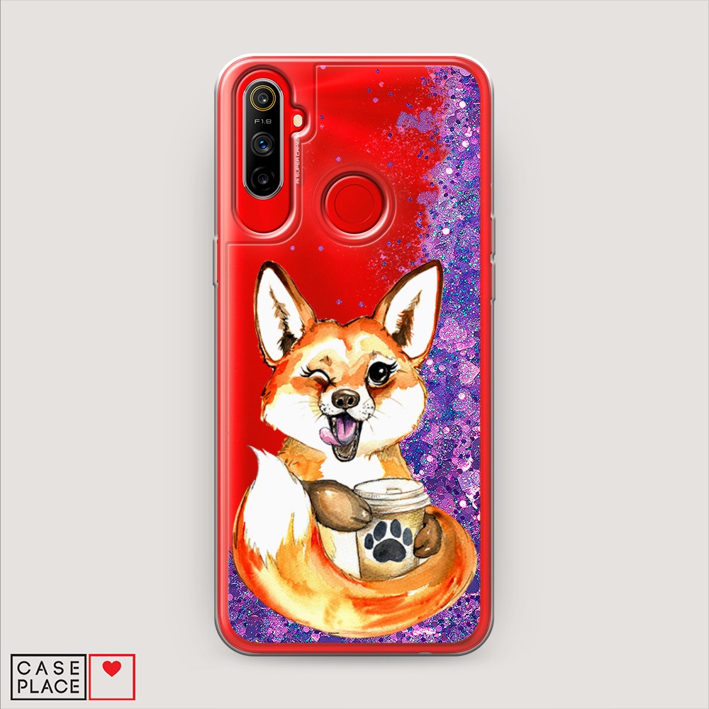

Чехол Awog на Realme C3 "Подмигивающая лиса с кофе", Разноцветный, 253092-1