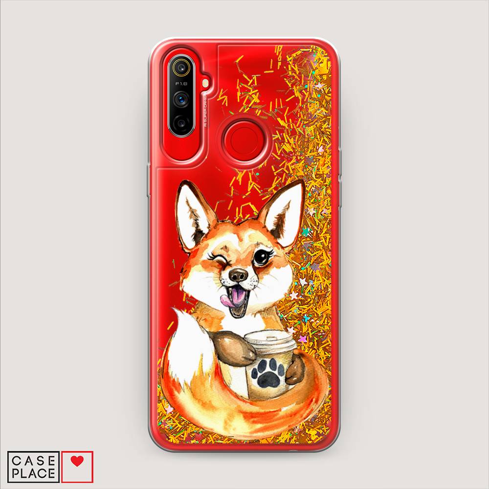 

Чехол Awog на Realme C3 "Подмигивающая лиса с кофе", Разноцветный, 253090-1