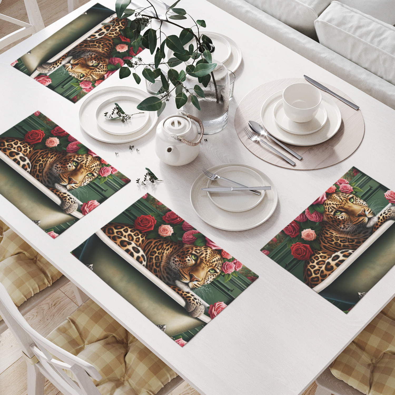 

Салфетки на стол сервировочные JoyArty Леопард в ванне 32x46 см, np_429938, Зеленый, Леопард в ванне