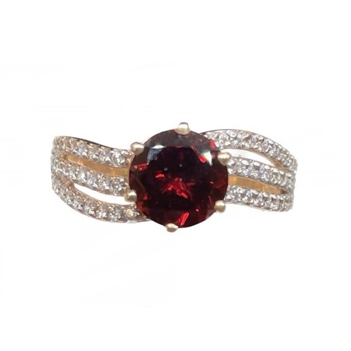 

Кольцо из золота р.  DIAMOND PRIME 23-1-GZ-R-082358, гранат\фианит, 23-1-GZ-R-082358