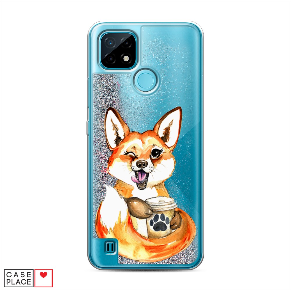 

Чехол Awog на Realme C21 "Подмигивающая лиса с кофе", Разноцветный, 254991-1