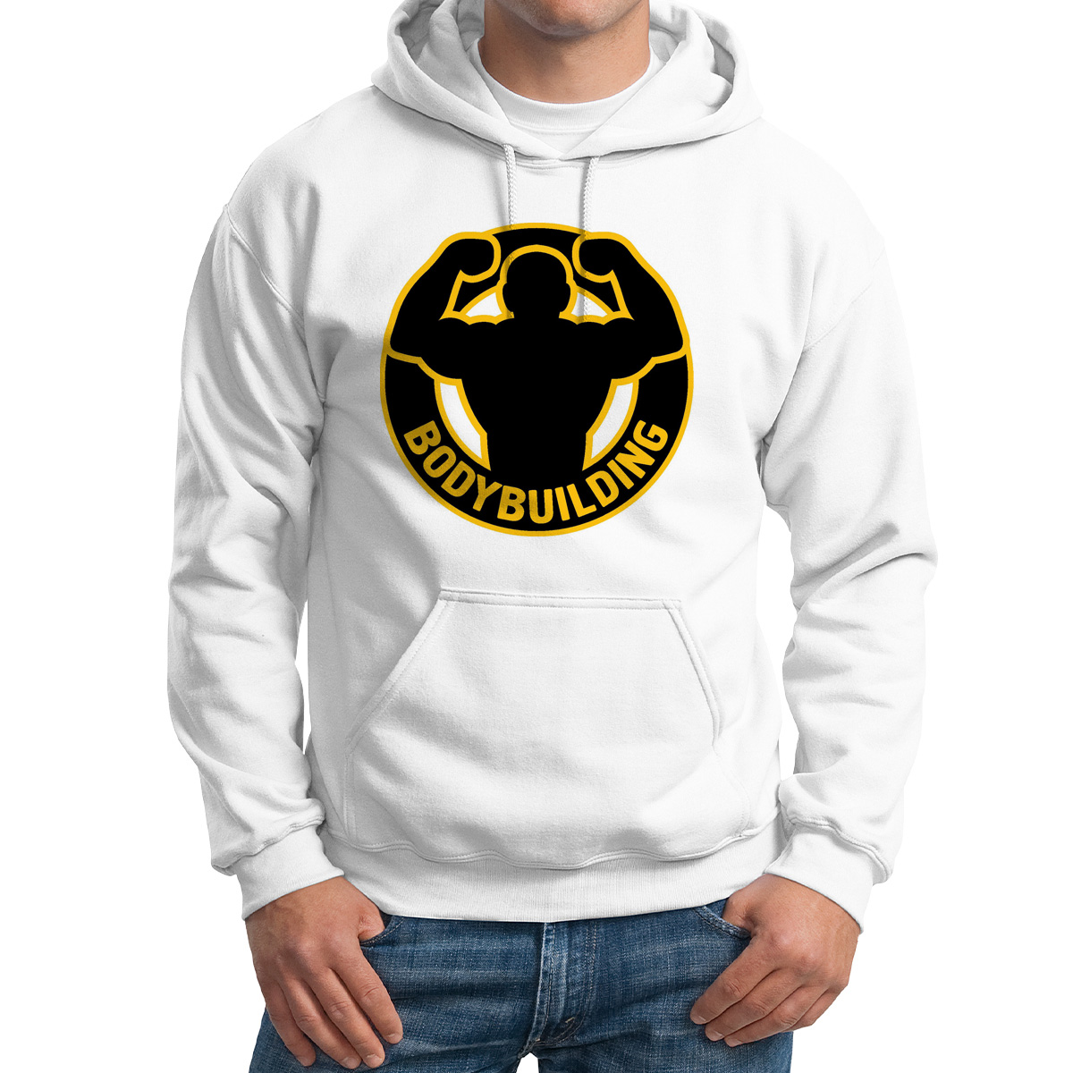 

Худи унисекс CoolPodarok Bodybuilding бодибилдинг белое 54 RU, M0113434