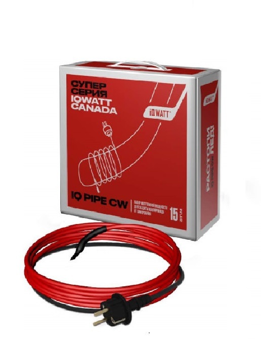 

Кабель греющий резистивный IQ Pipe CW 15 метров, 0812557007063