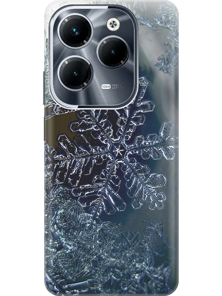 

Силиконовый чехол на Infinix Hot 40 / Hot 40 Pro с рисунком "Макро снежинка", Синий;черный, 20011884