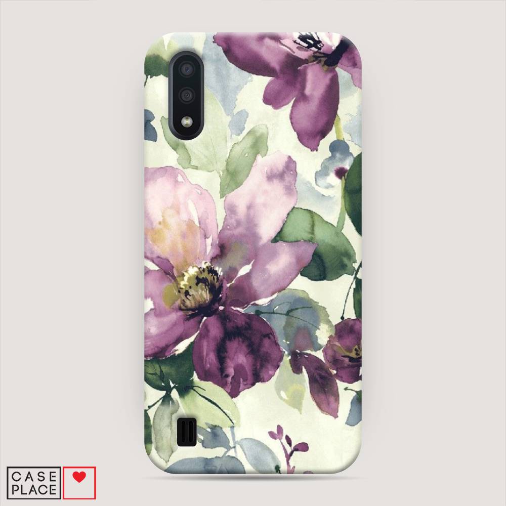 

Пластиковый чехол "Сиреневые цветы-акварель" на Samsung Galaxy A01