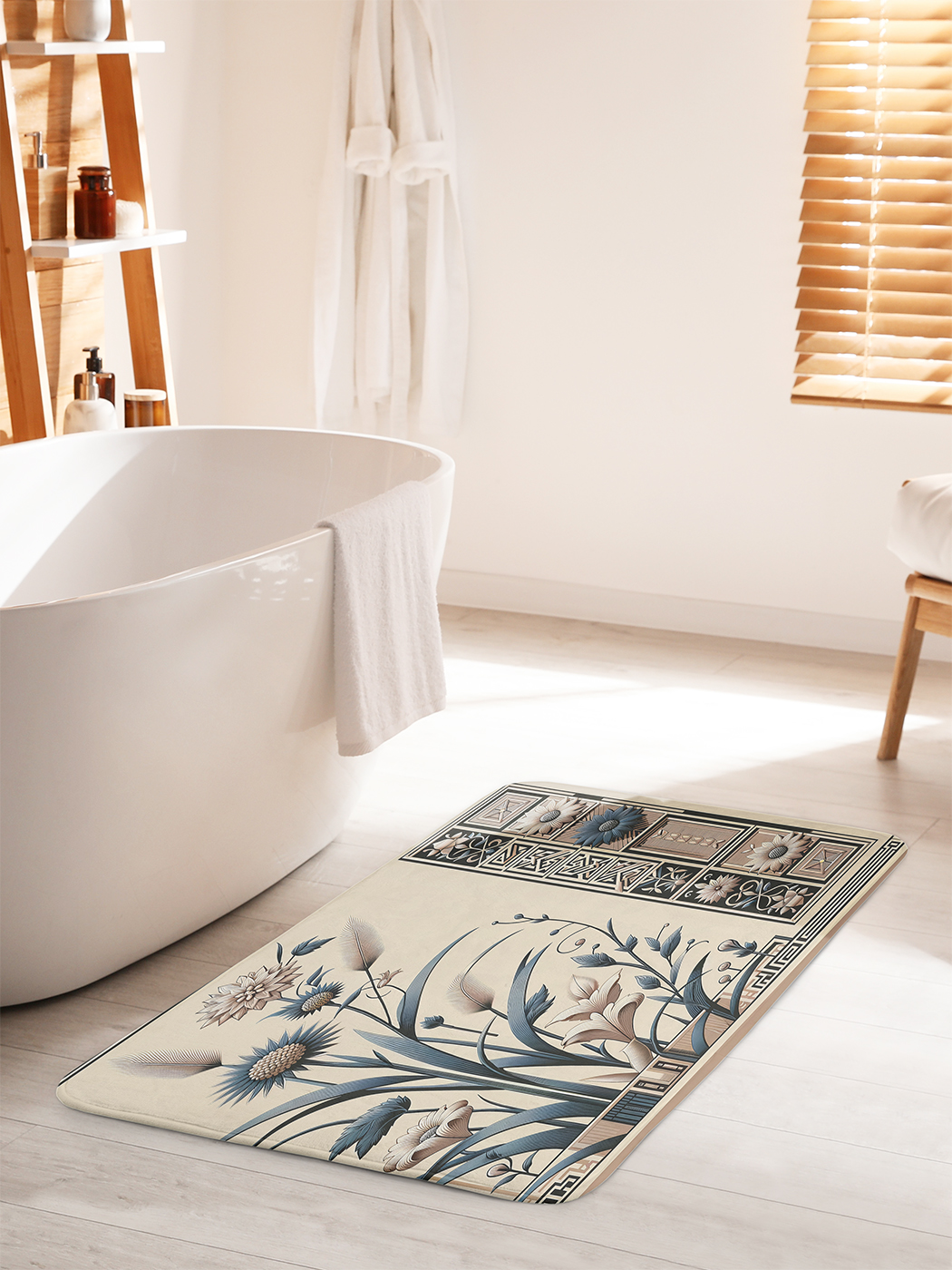 

Коврик для ванной туалета душа JoyArty "Обои с цветами", bath_sd2282_60x100