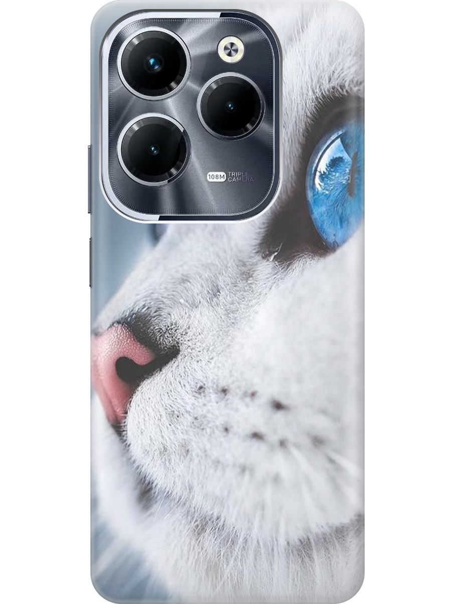 

Силиконовый чехол на Infinix Hot 40 / Hot 40 Pro с рисунком "Кошачий взгляд", Белый;голубой, 20011884