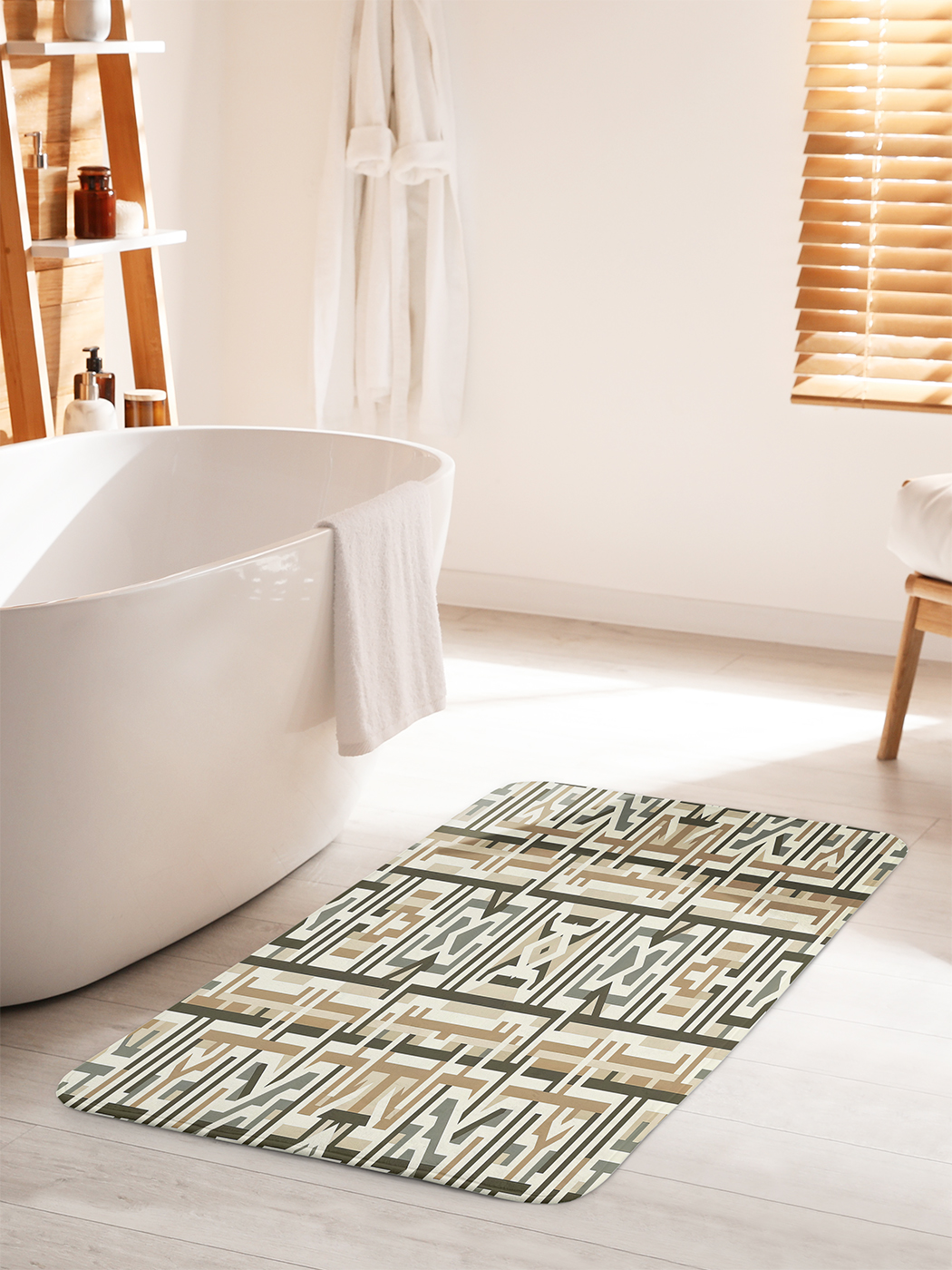 

Коврик для ванной туалета душа JoyArty "Квадраты линии", bath_sd2259_60x100