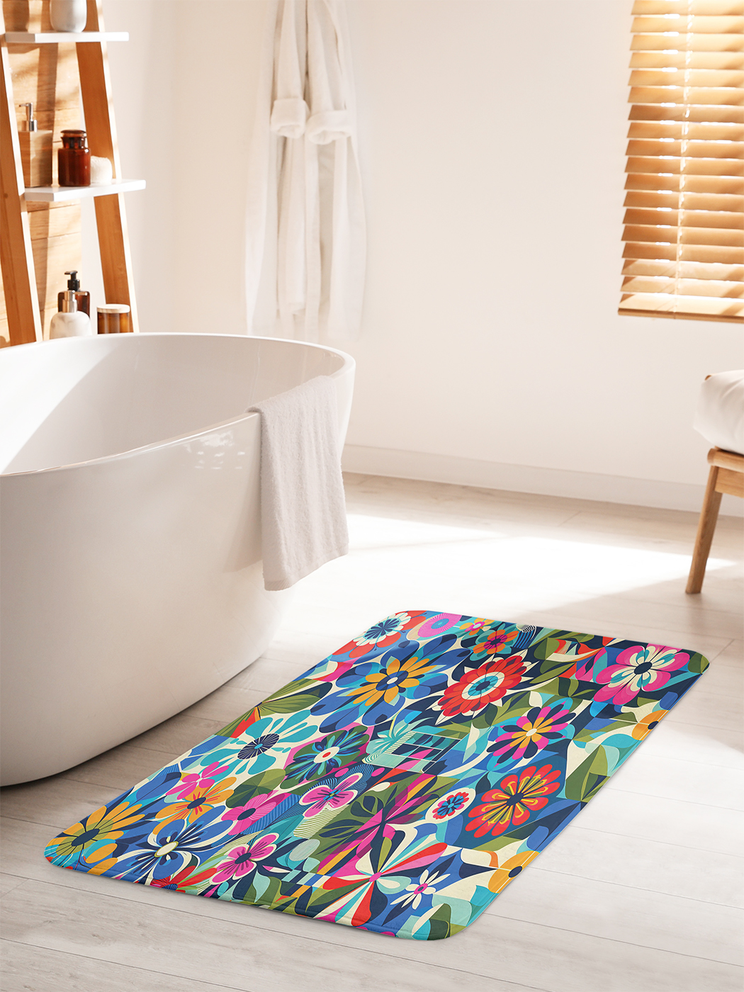 

Коврик для ванной туалета душа JoyArty "Яркие цветы", bath_sd2246_60x100