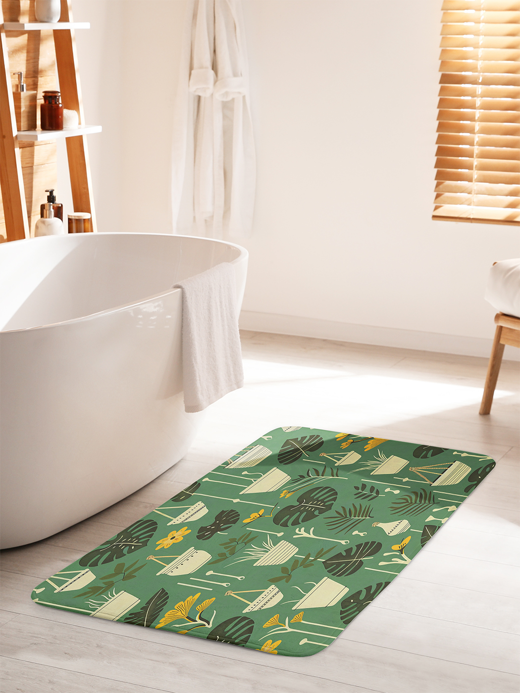 

Коврик для ванной туалета душа JoyArty "Рисунок цветов", bath_sd2242_60x100