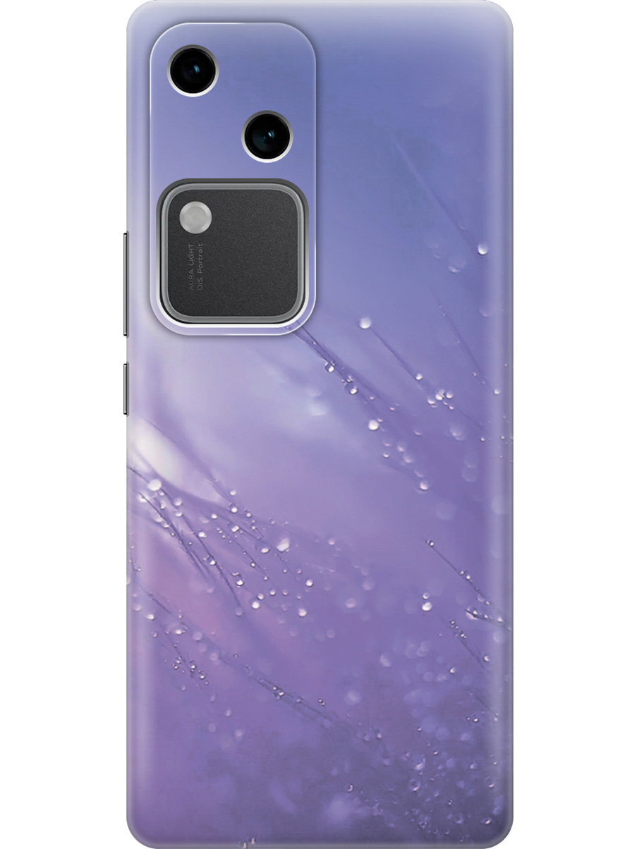 

Силиконовый чехол на Vivo v30 / s18 с принтом "Капли на синей траве", Прозрачный;белый;синий, 782621522
