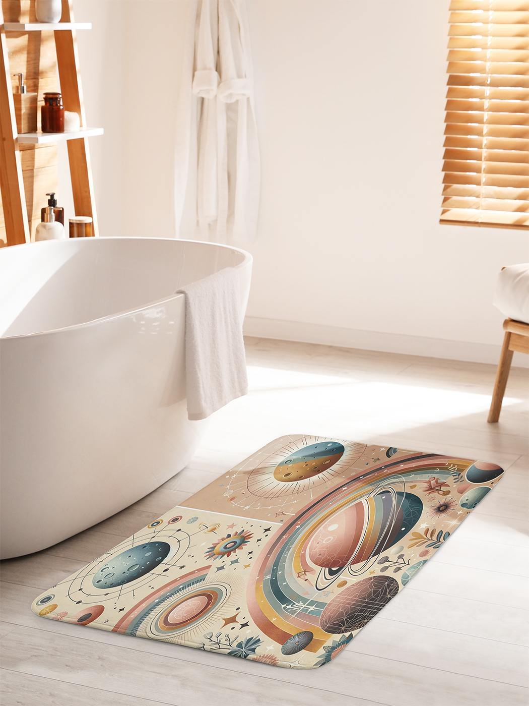 Коврик для ванной туалета душа JoyArty "Космическая система", bath_sd2223_60x100