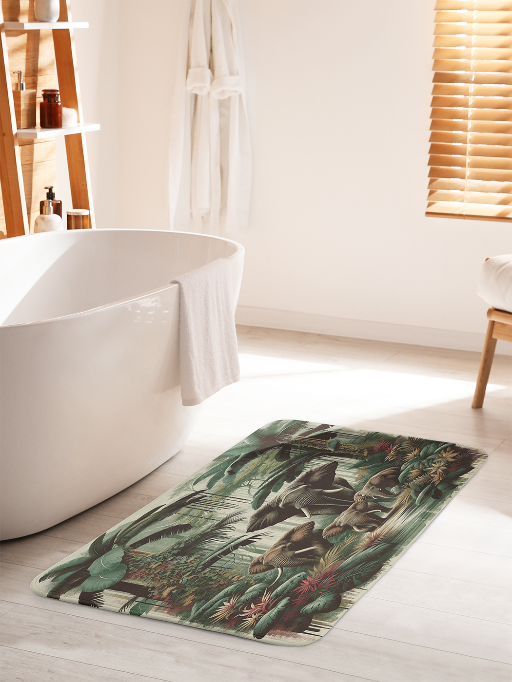 

Коврик для ванной туалета душа JoyArty "Слоны в джунглях", bath_sd2220_60x100