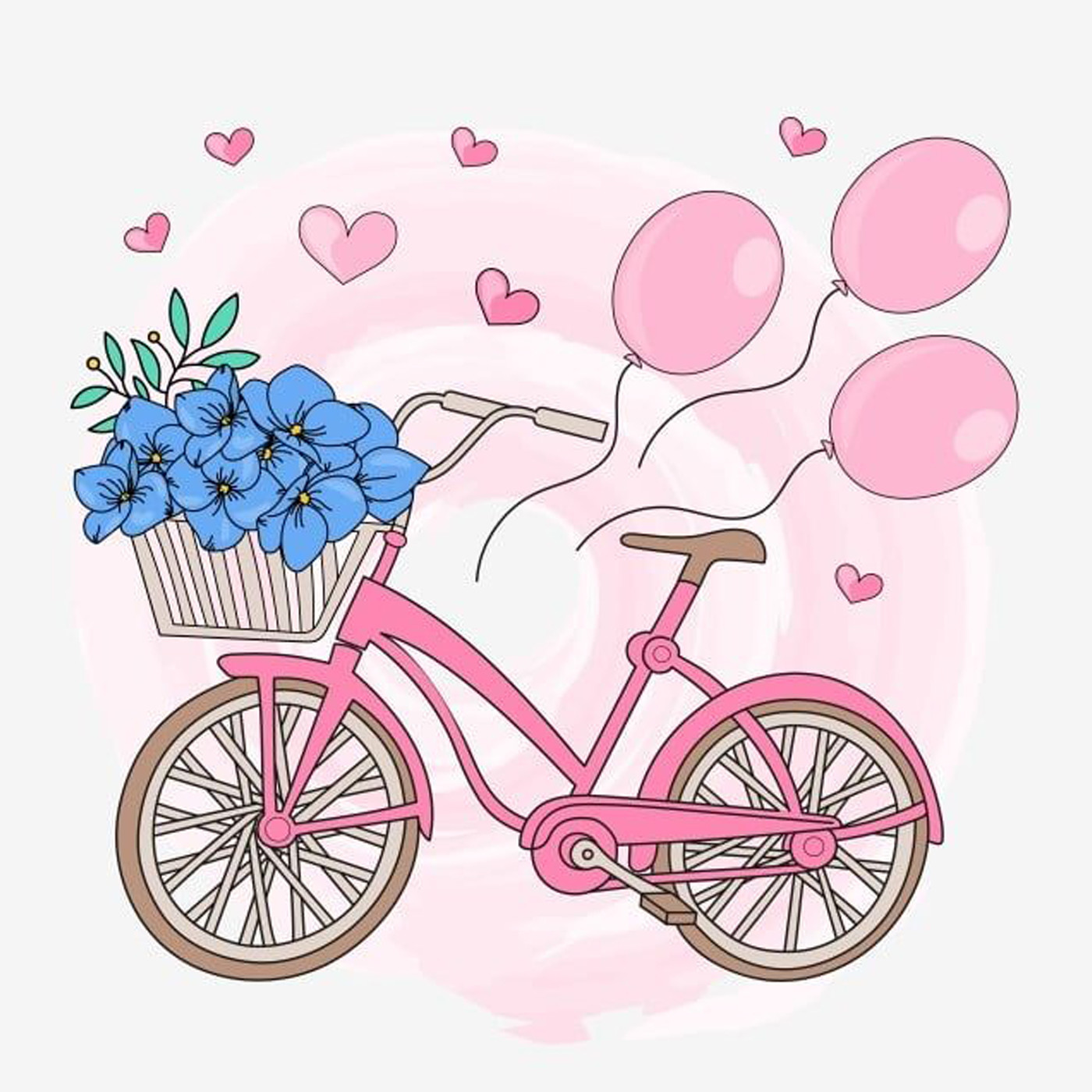 Картина мозаикой Molly Велосипед с цветами KM1042, 20х20 см, 22 цвета