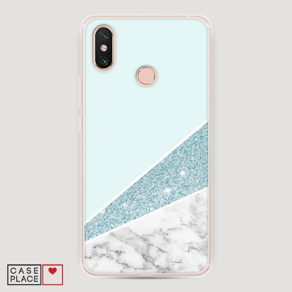 

Пластиковый чехол "Мрамор с голубыми блестками" на Xiaomi Mi Max 3