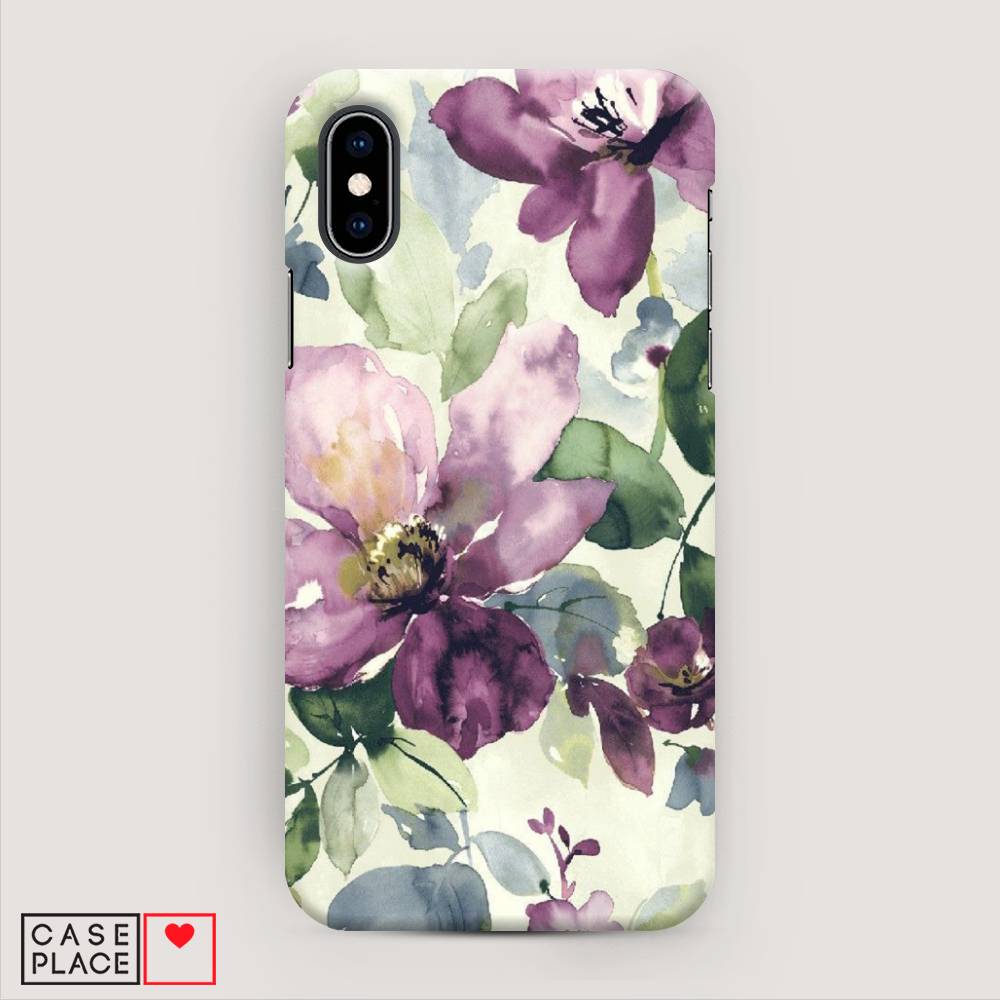 

Пластиковый чехол "Сиреневые цветы-акварель" на Apple iPhone X (10), 11020-7