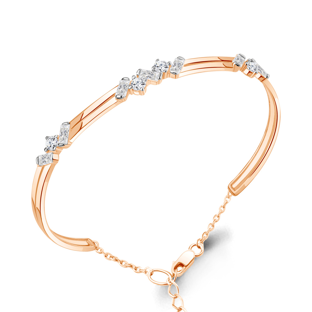 

Браслет из серебра с фианитом р.  Aquamarine 74681А_925_з, 74681А_925_з
