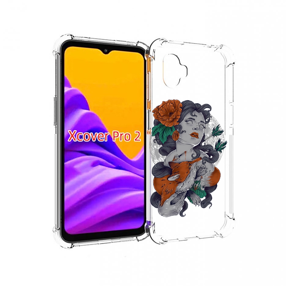 Чехол MyPads темная девушка с лисой для Samsung Galaxy Xcover Pro 2