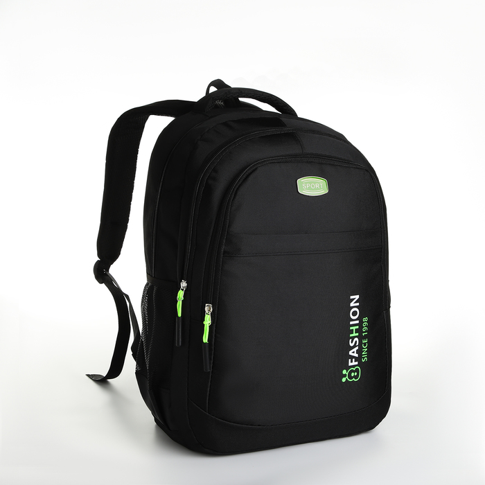 Рюкзак мужской Convenience-10 черный/зеленый, 32х14х47 см