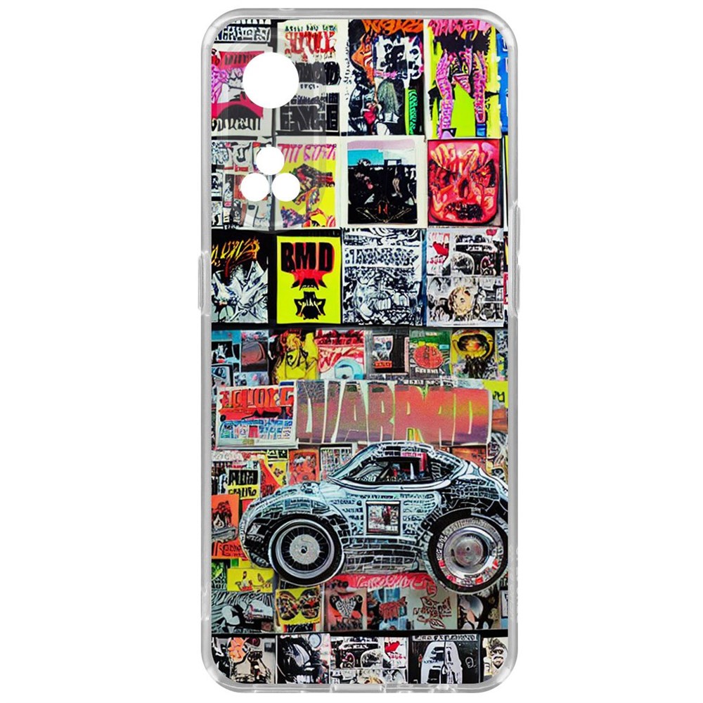 

Чехол-накладка Krutoff Clear Case Автопамфлет для Oppo Reno8T, Прозрачный