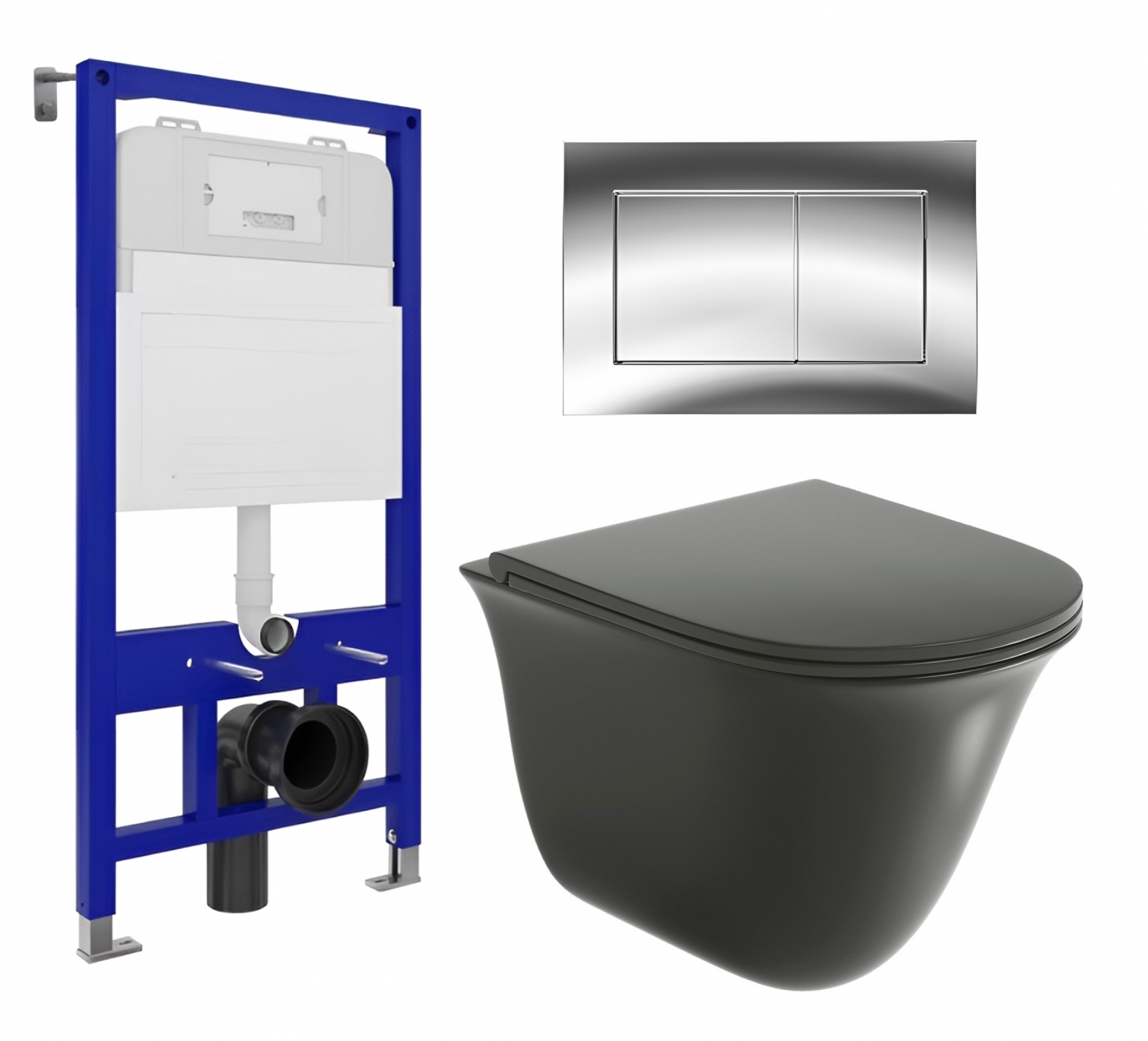 Комплект инсталляция Enio Tecnico унитаз Grossman BMS кнопка хром 35671₽