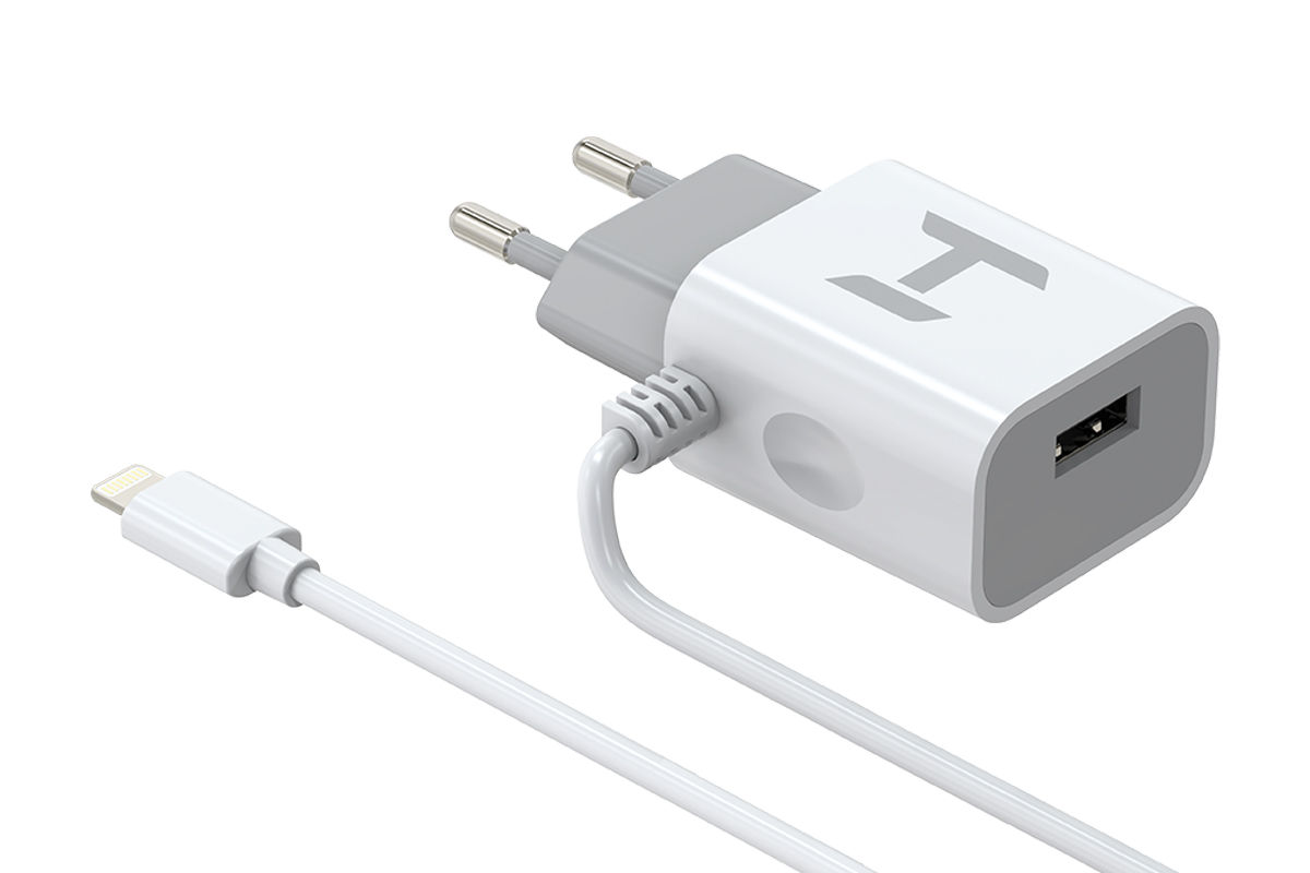 фото Сетевое зарядное устройство harper wch-5115 white 1xusb 2.1a + кабель lightning