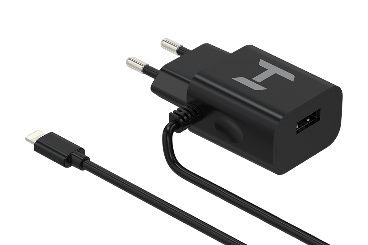 фото Сетевое зарядное устройство harper wch-5115 black 1xusb 2.1a + кабель lightning