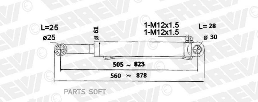 ERREVI ER731880 цилиндр подъема кабины SCANIA Serie 4 LKW, Serie P G R T 1шт