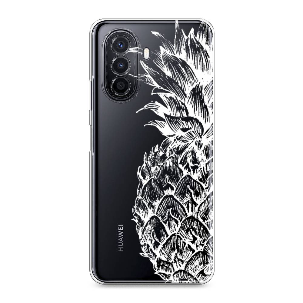 

Чехол Awog на Huawei Nova Y70 "Ананас графика белая", Разноцветный, 6109150-10