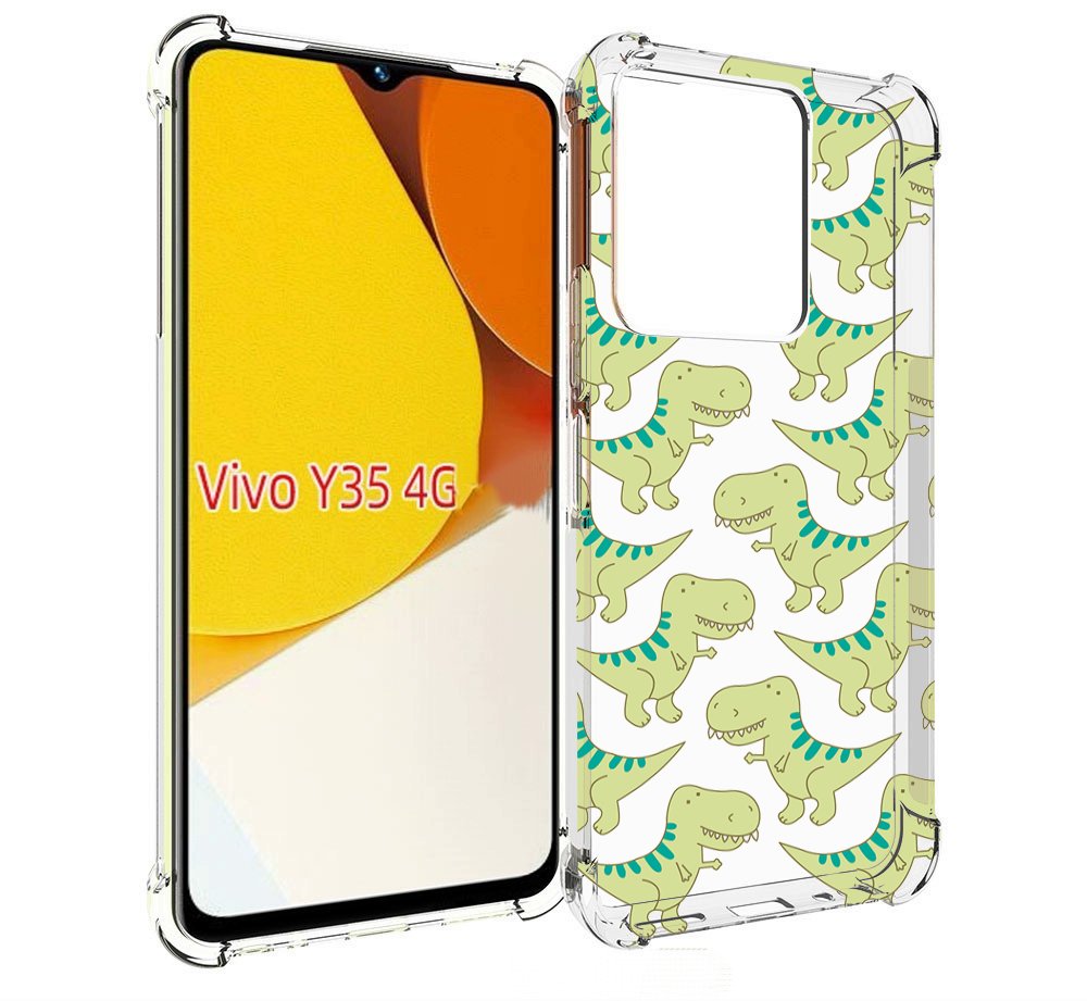 

Чехол MyPads зеленые-динозаврики для Vivo Y35 4G 2022 / Vivo Y22, Прозрачный, Tocco