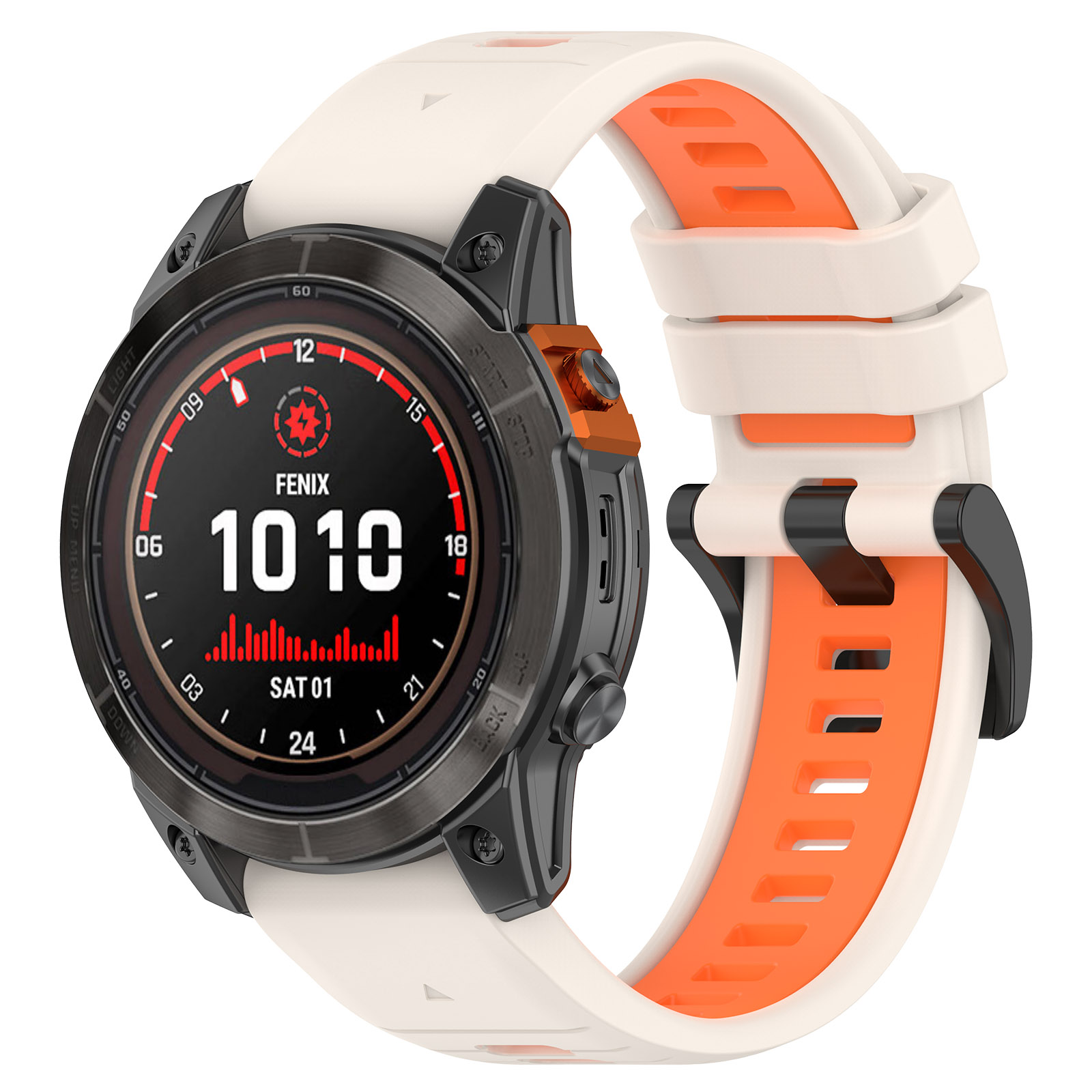 Двухцветный ремешок для Garmin Fenix / Epix / Instinct / Quatix, 22 мм, лунно-оранжевый