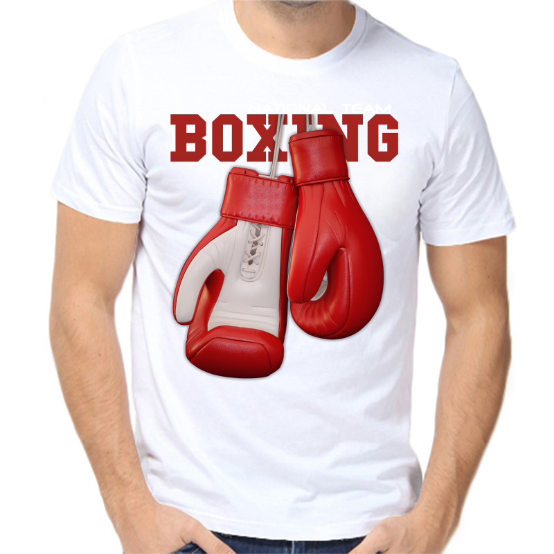 

Футболка мужская белая 44 р-р boxing 2, Белый, fm_national_team_boxing