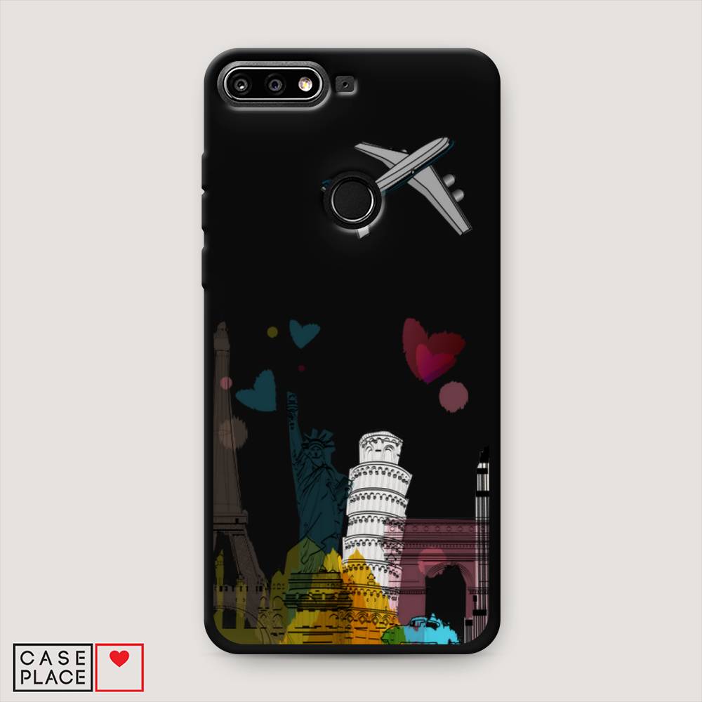 

Чехол Awog на Honor 7C Pro "Самолет путешествий", Желтый, 65552-1