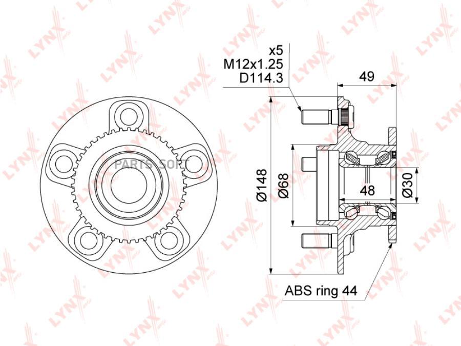 

WH-1048_к-кт подшипника ступицы задней Nissan Primera P12 all 02>