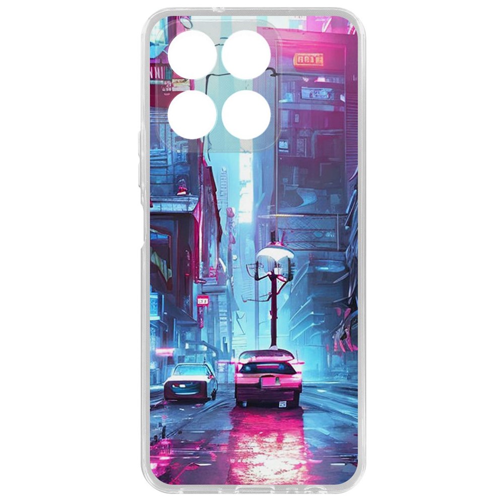 

Чехол-накладка Krutoff Clear Case Киберпанк Улица для Honor X8a, Прозрачный