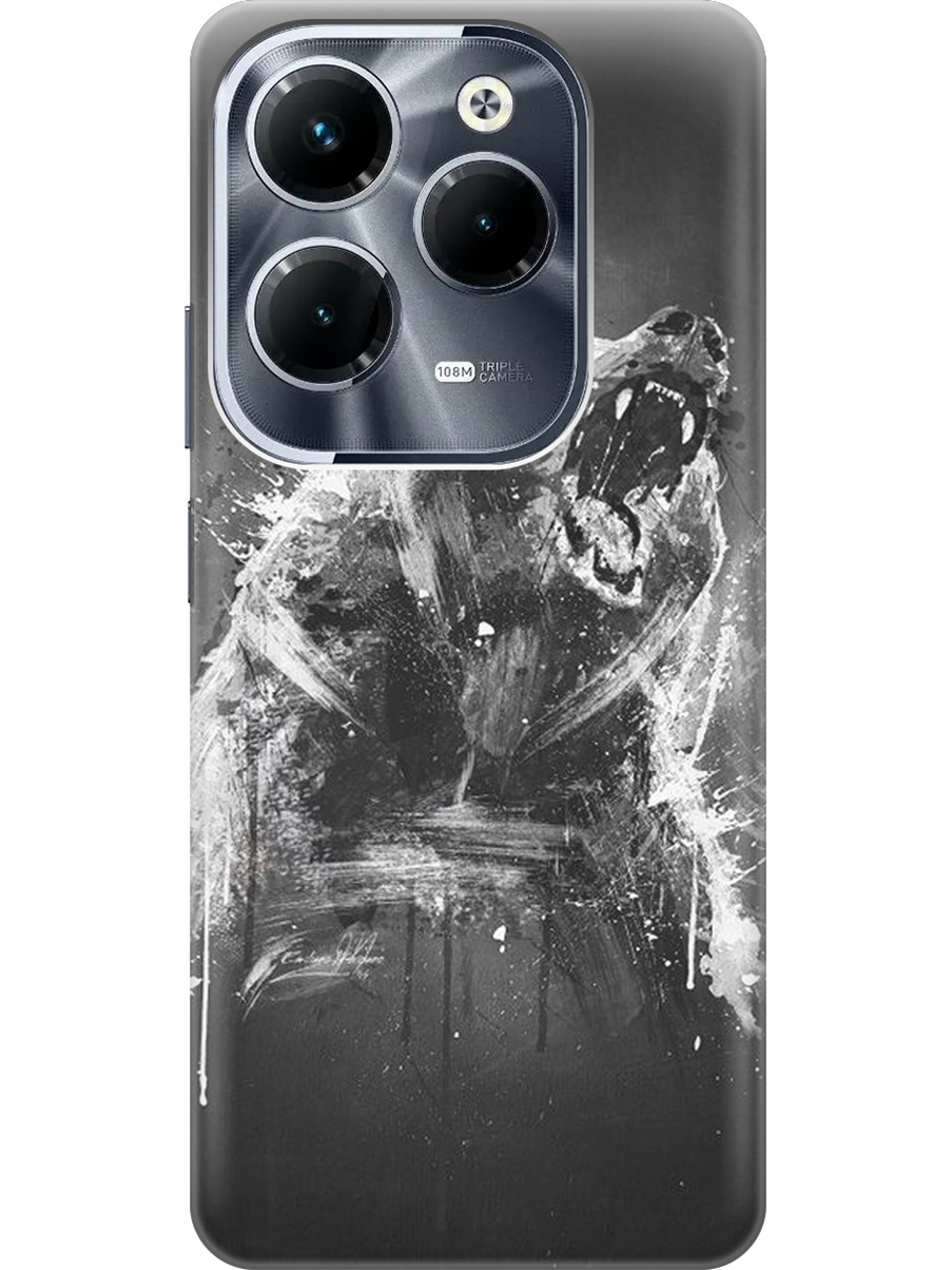 

Силиконовый чехол на Infinix Hot 40 / Hot 40 Pro с рисунком "Разъяренный медведь", Коричневый;серый;черный, 20011884