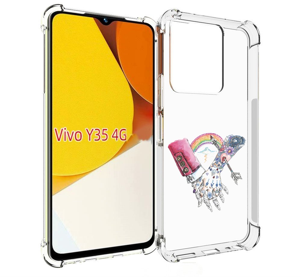 

Чехол MyPads абстракция руки в татуировках для Vivo Y35 4G 2022 / Vivo Y22, Прозрачный, Tocco