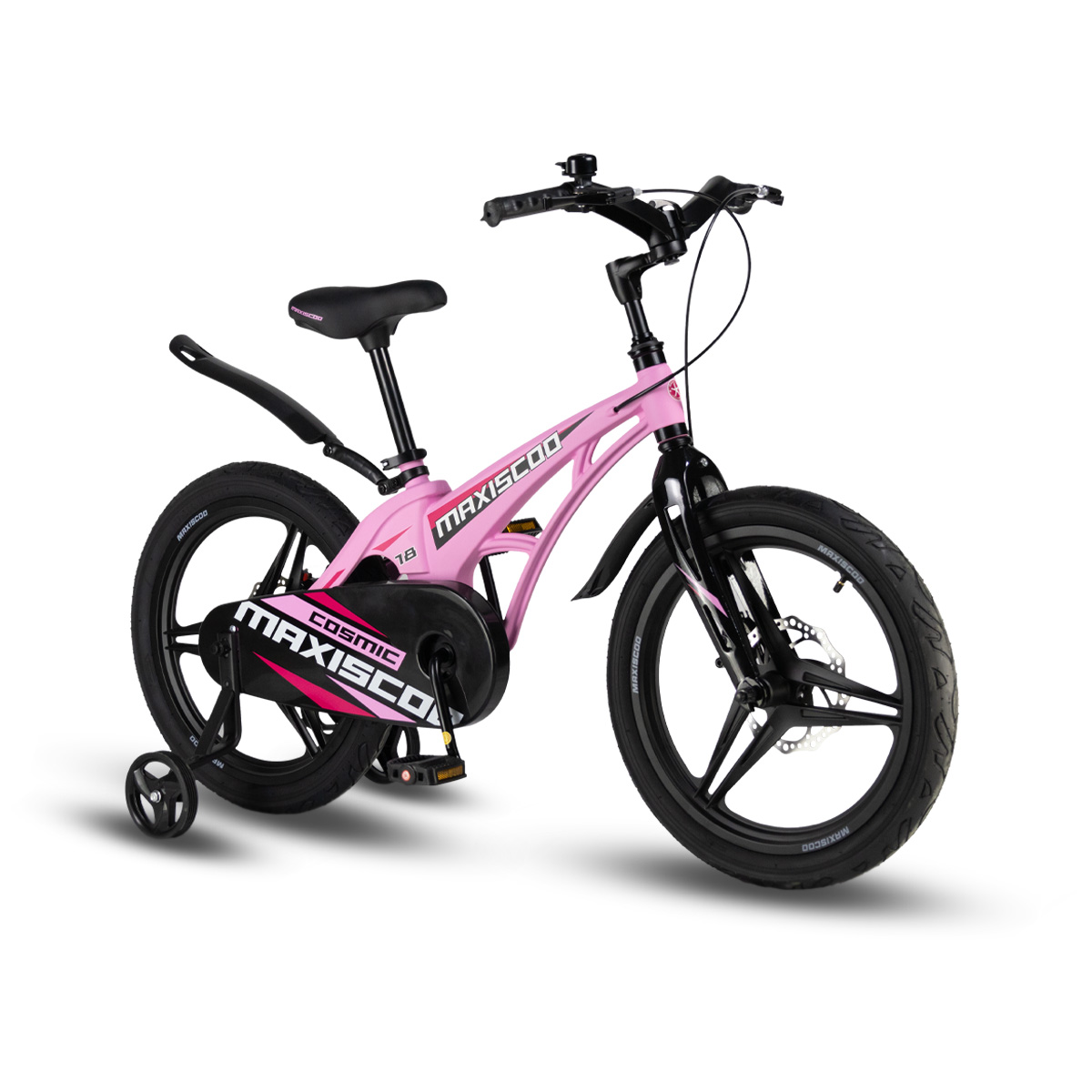 Детский велосипед MAXISCOO Cosmic 18 Делюкс 2024 розовый матовый беговел maxiscoo comet делюкс плюс детский 12 салатовый с белым 2021 msc cm1204d