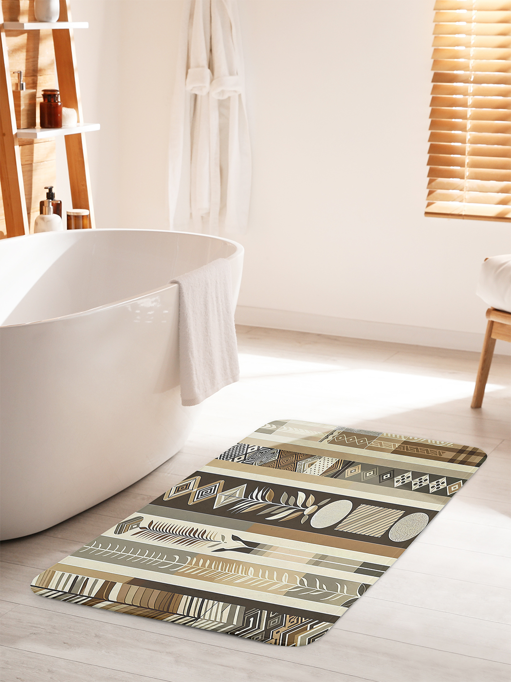 

Коврик для ванной туалета душа JoyArty "Бежевые обои", bath_sd2200_60x100