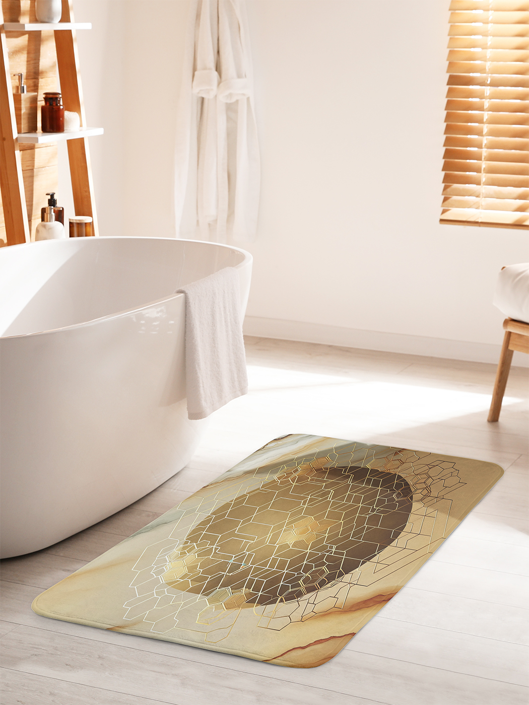 

Коврик для ванной туалета душа JoyArty "Соты на мраморе", bath_sd2008_60x100