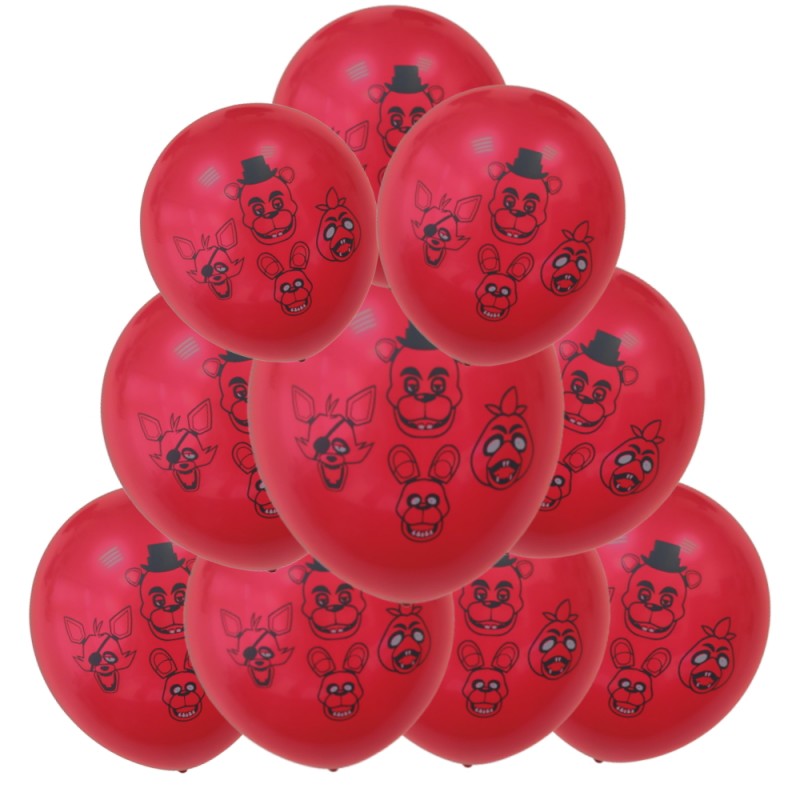 

Набор воздушных шаров FNAF Аниматроники красный, 10 шт, 32 см