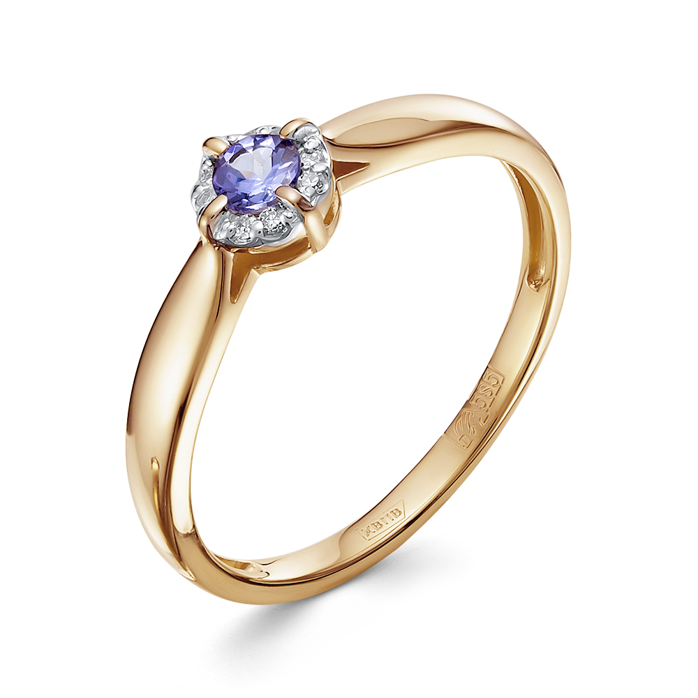 

Кольцо из золота р.  Vesna jewelry 1409-151-140-00, бриллиант\танзанит, 1409-151-140-00
