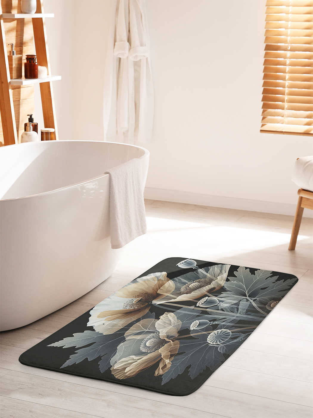 

Коврик для ванной туалета душа JoyArty "Серые маки", bath_sd2006_60x100
