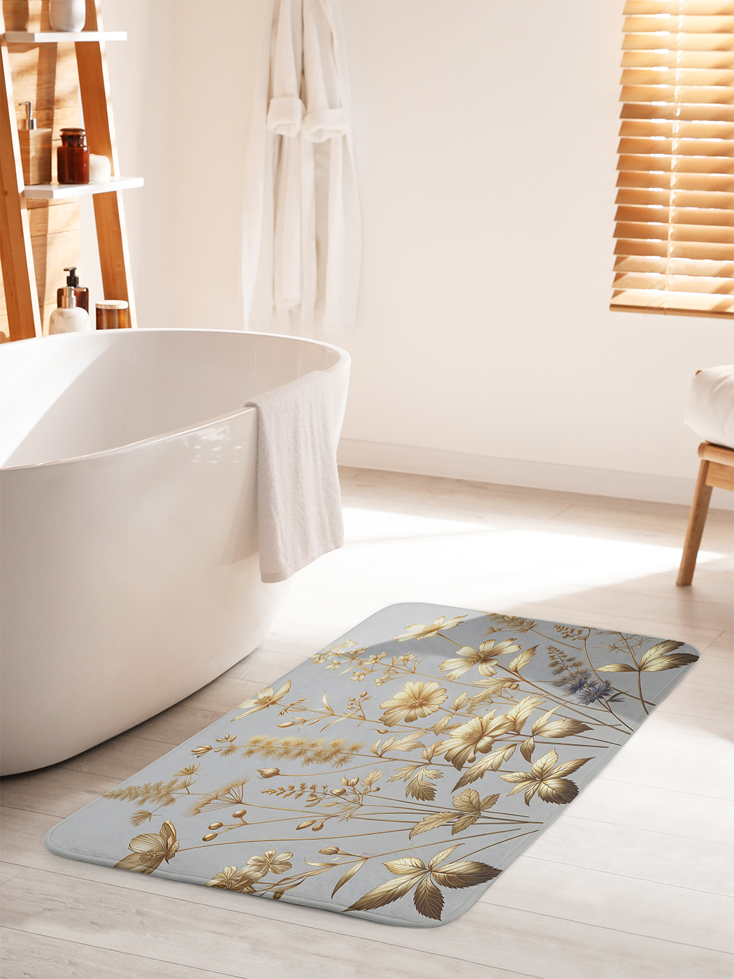 

Коврик для ванной туалета душа JoyArty "Золотые цветы", bath_sd2005_60x100
