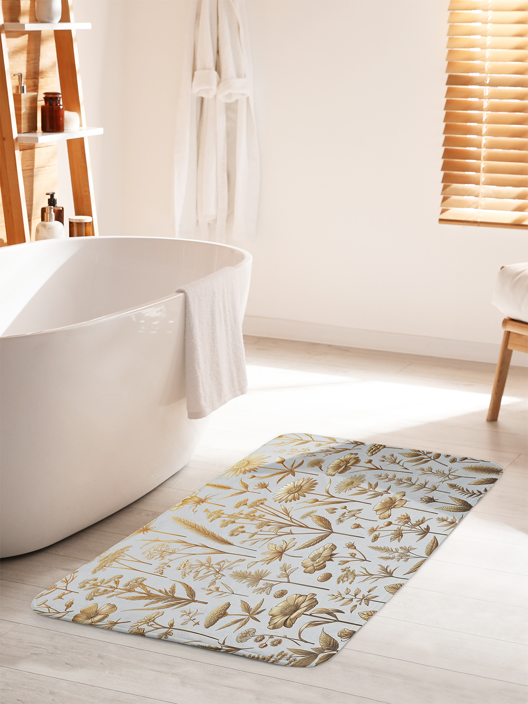 

Коврик для ванной туалета душа JoyArty "Золотистые цветы", bath_sd2001_60x100