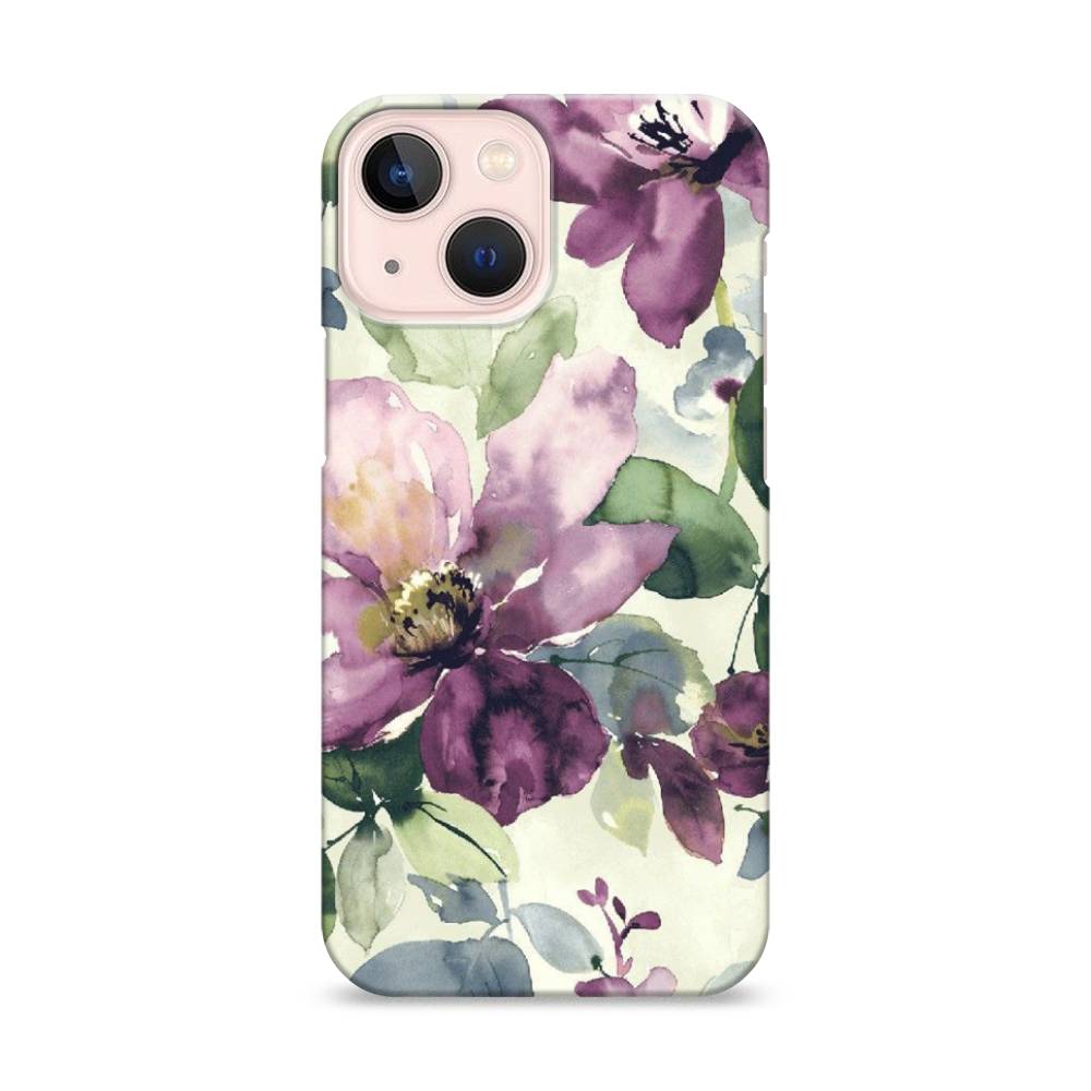 

Пластиковый чехол "Сиреневые цветы-акварель" на Apple iPhone 13 mini, 14120-7